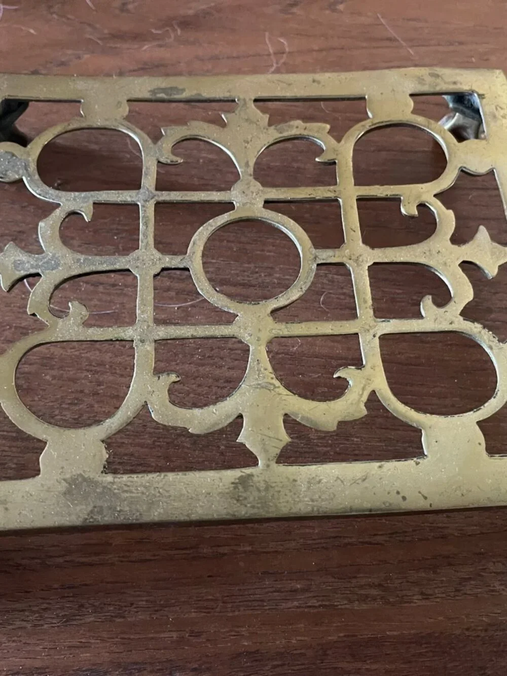 Antique English 1818 Brass Claw Footed Trivet